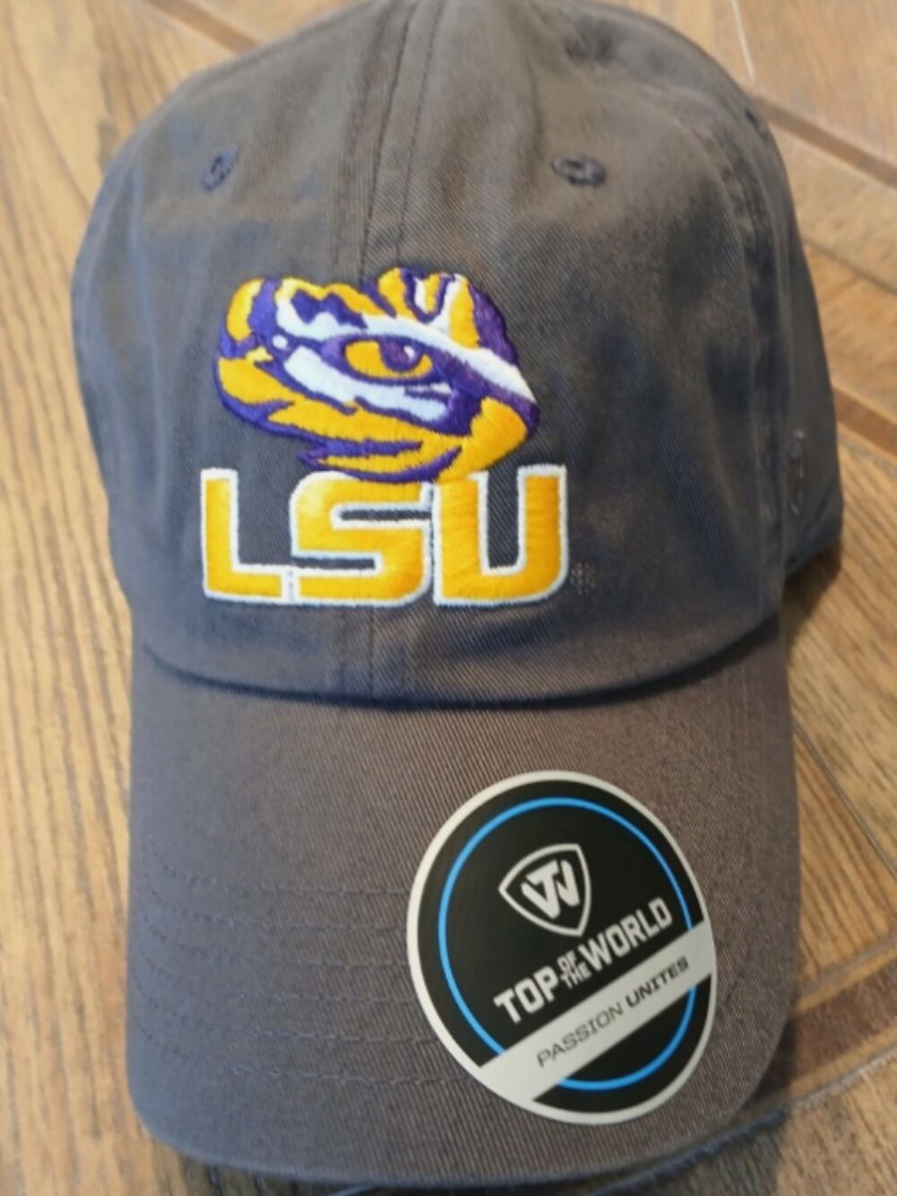 LSU Top Of The World One Fit Curved Brim New Hat Cap Embroidered NWT